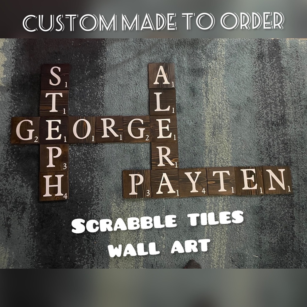 Scrabble tiles wall art. Personalized!!